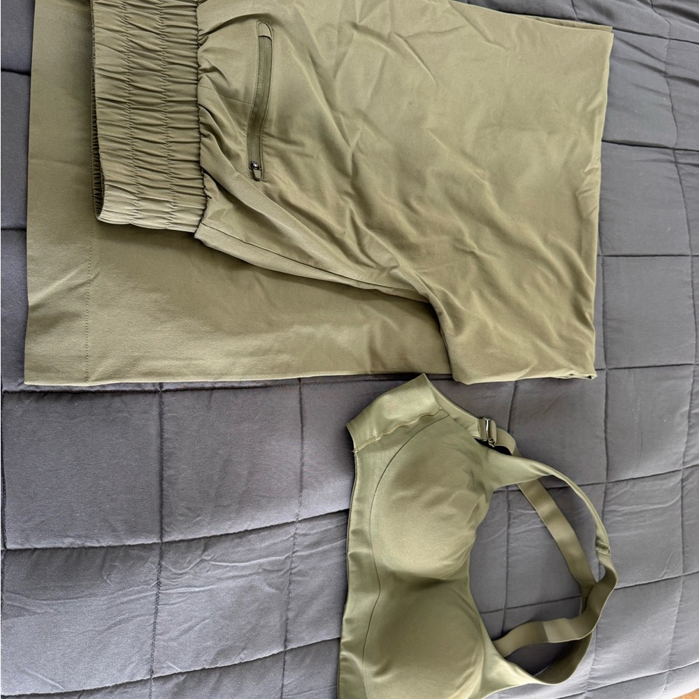 all in motion Olive Active Bra and High-Waist Shorts Set